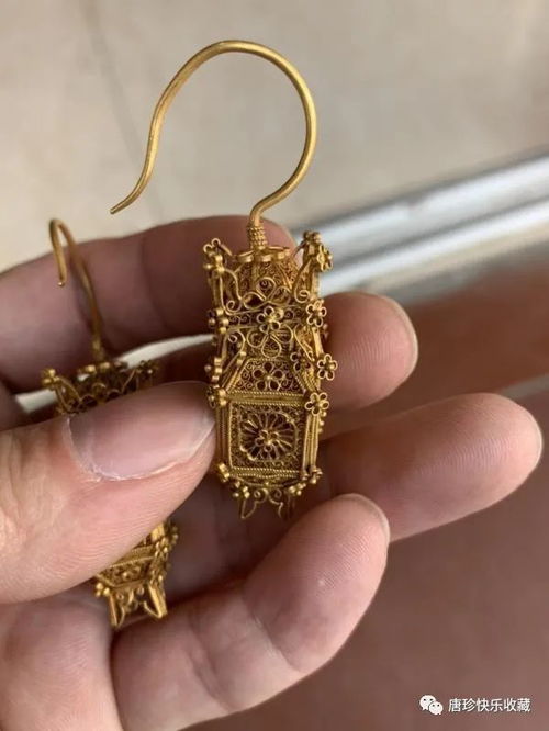 清代純金耳墜 一品誥命夫人的華貴象征